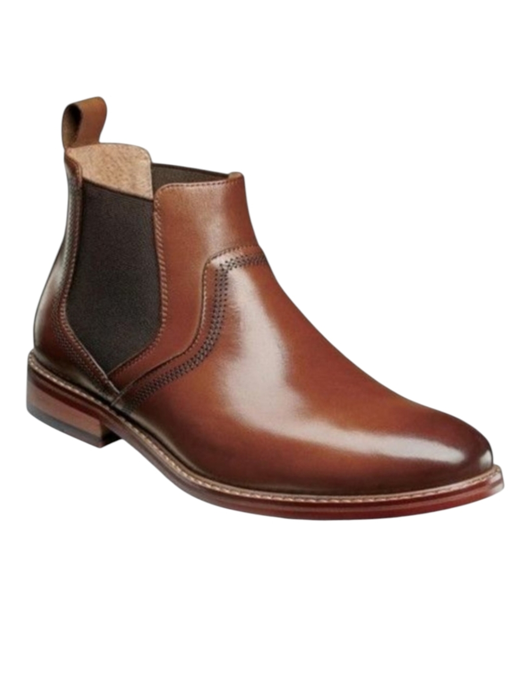 Stacy Adams Altair Plain Toe Chelsea Men's Dress Boot in Cognac (25301-221)